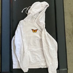 White brandy Melville butterfly hoodie